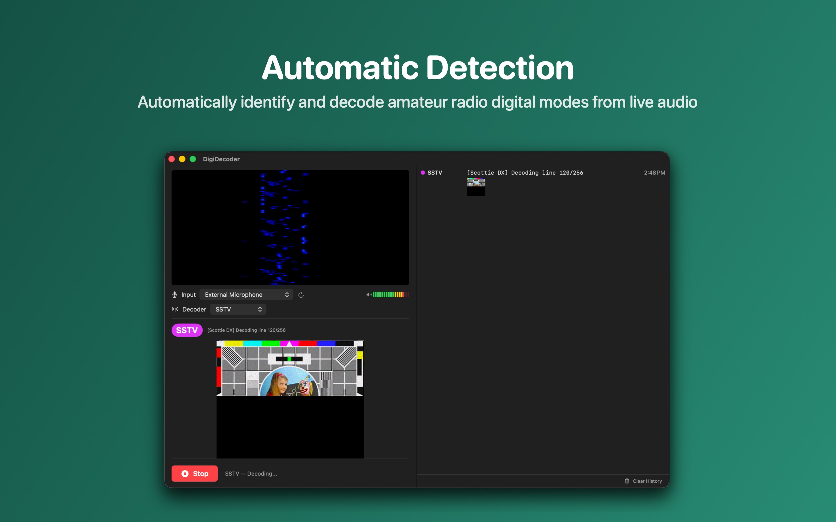 DigiDecoder macOS automatic SSTV detection